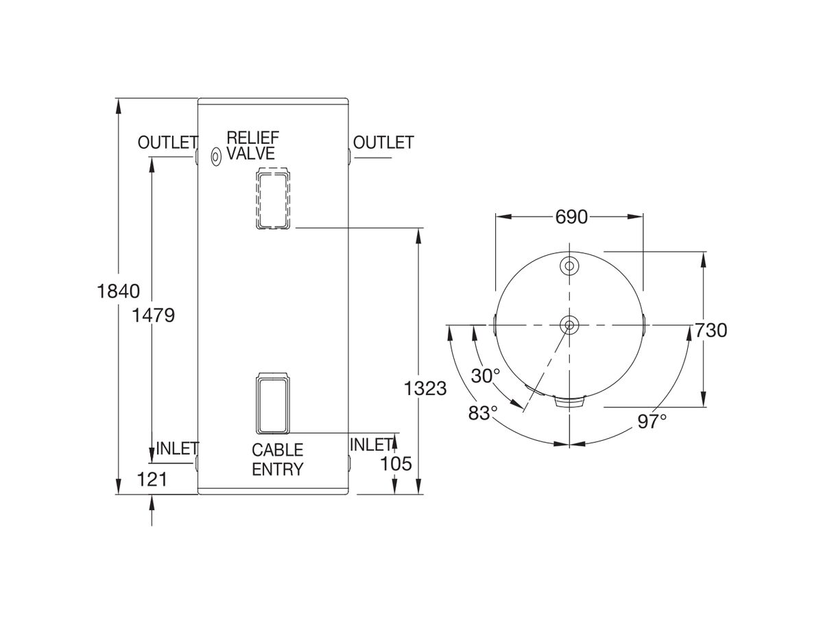 Reece Everhot 400L 4.8kW Twin Element Electric Hot Water System