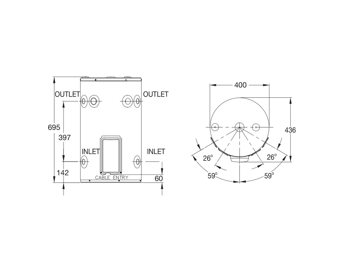 Reece Everhot 50L 2.4kW Single Element Plug In Electric Hot Water System
