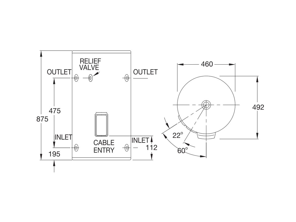 Reece Everhot 80L 3.6kW Single Element Electric Hot Water System