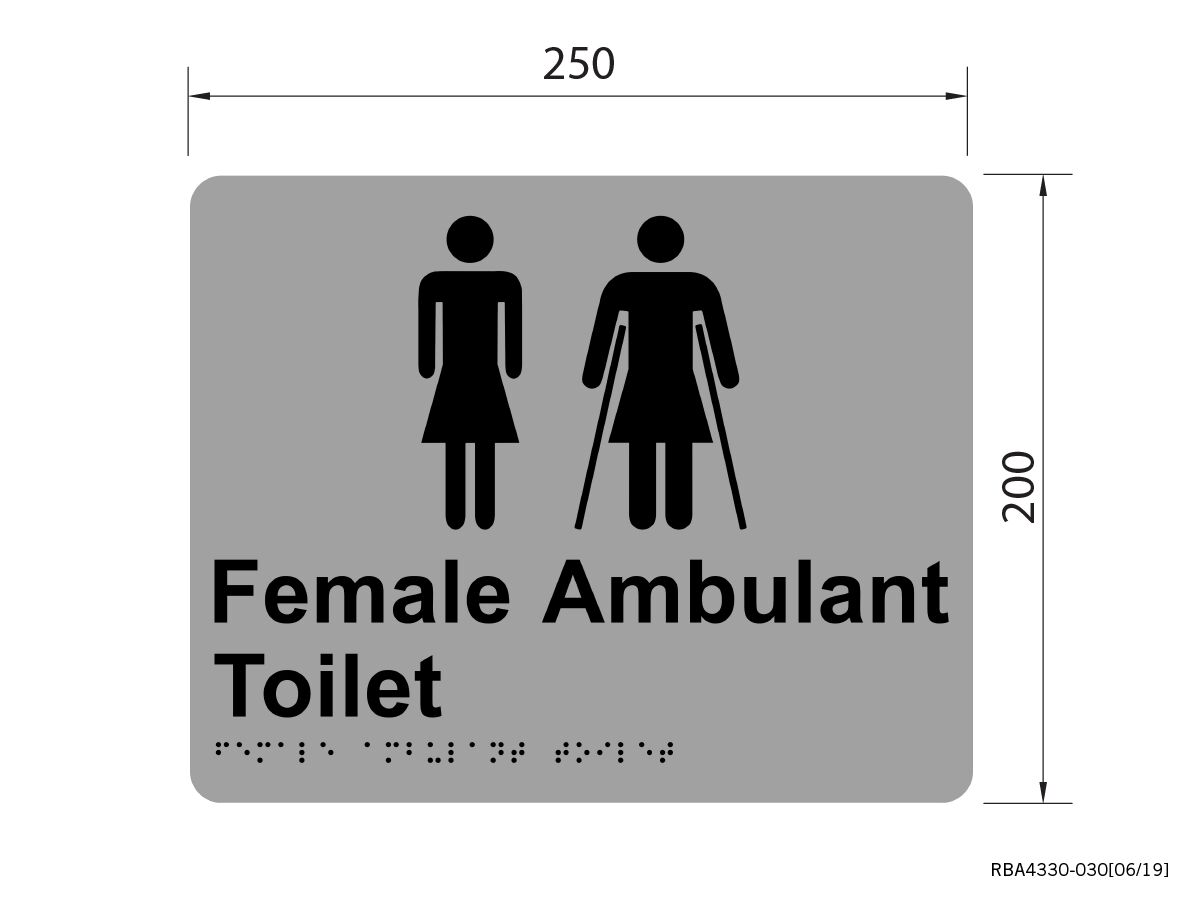 Reece Female Toilet & Ambulant Tactile Sign Stainless Steel