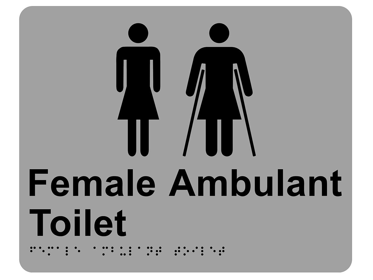 reece Female Toilet & Ambulant Tactile Sign Stainless Steel