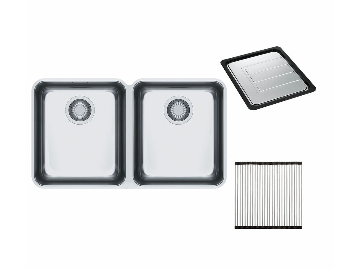 reece Franke Ancona ANX120 Double Bowl Undermount Sink Pack Type 2 Stainless Steel