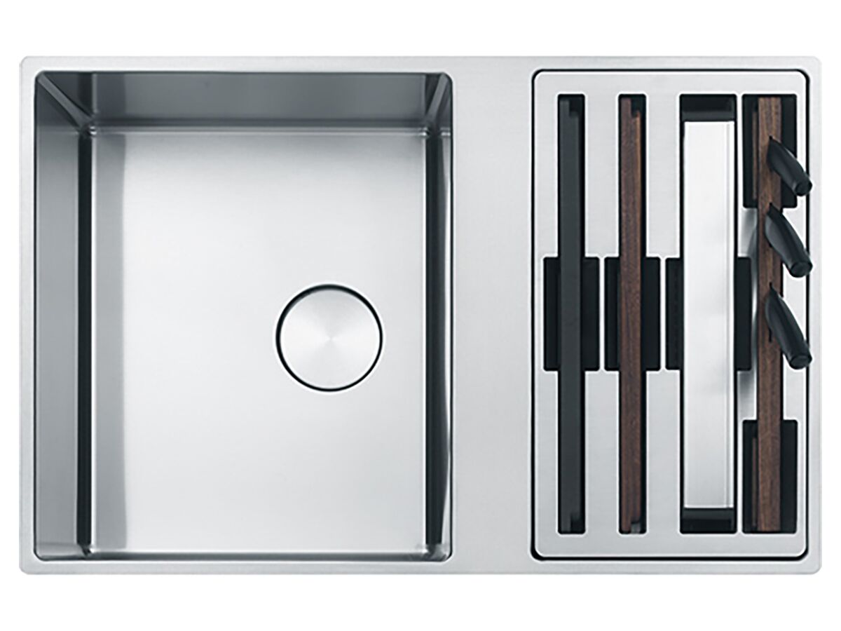 reece Franke Bow Prep Centre Flushmount Double Bowl Sink Stainless Steel BWX220-41/27