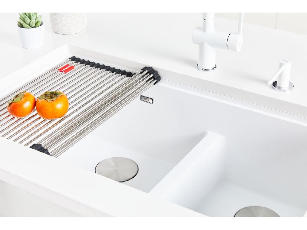 Reece Franke City Fragranite 1.75 Bowl 430mm Bowl + 300mm Bowl Undermount Sink With Low Divider Polar White