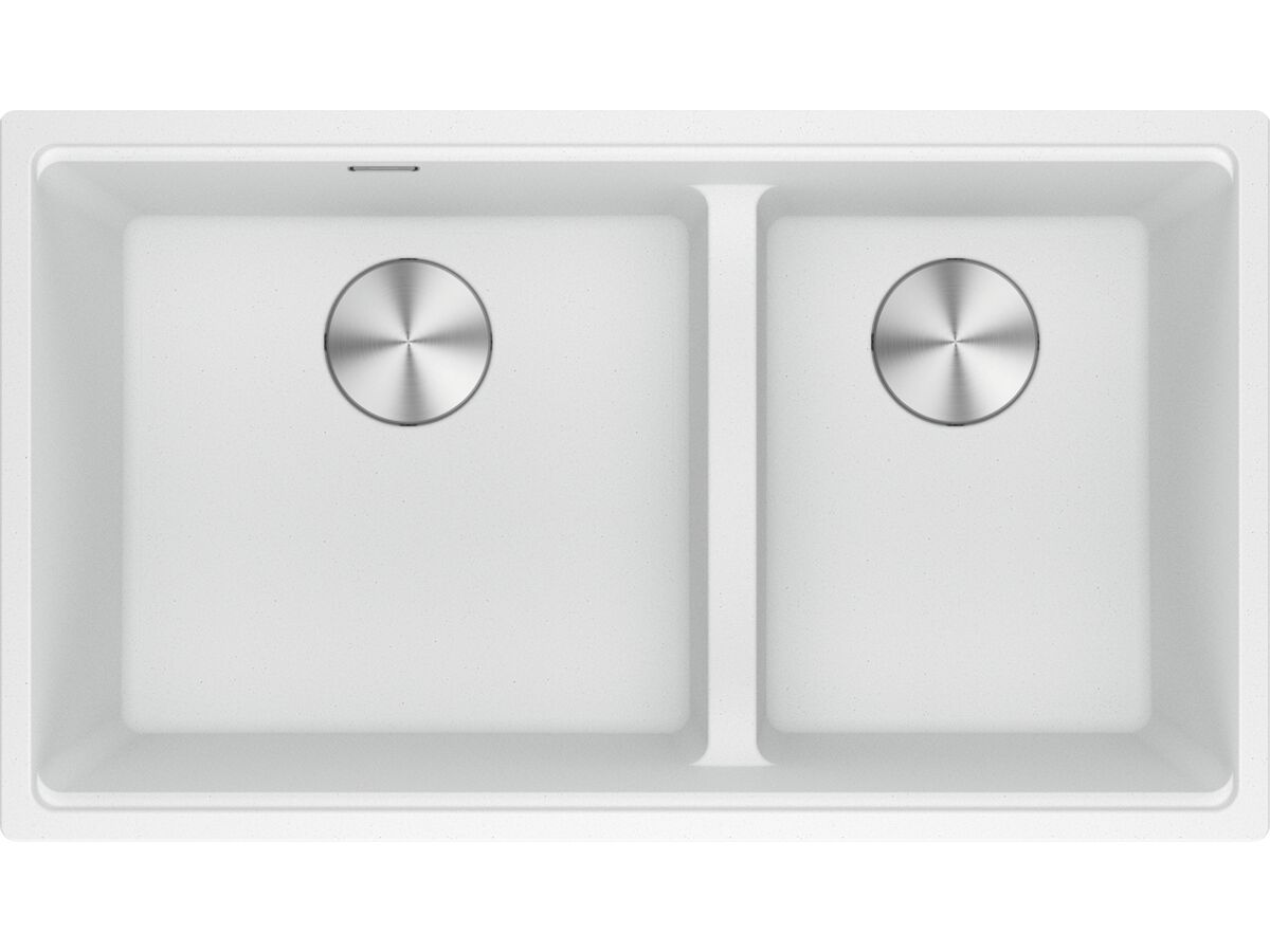 Reece Franke City Fragranite 1.75 Bowl 430mm Bowl + 300mm Bowl Undermount Sink Pack Includes Chopping Board And Rollamat Polar White