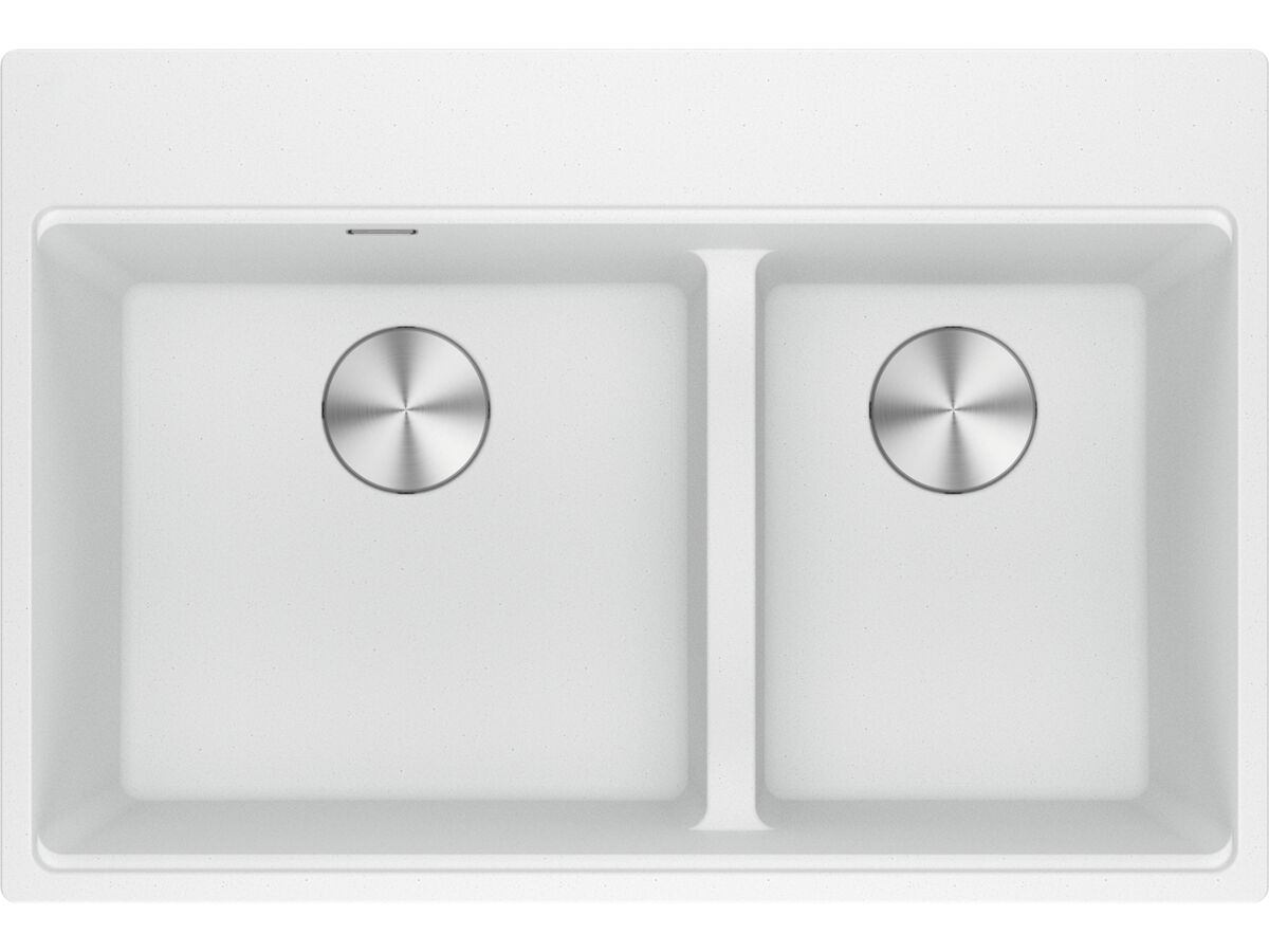 Reece Franke City Fragranite 1.75 Bowl 430mm Bowl + 300mm Bowl Inset Sink Pack Includes Chopping Board And Rollamat Polar White