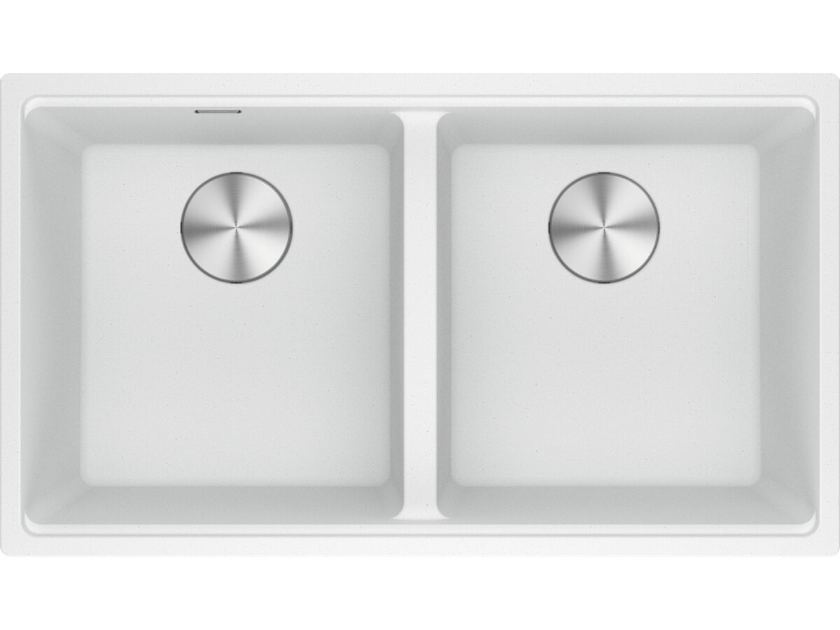Reece Franke City Fragranite Double Bowl 360mm Bowl + 360mm Bowl Undermount Sink Pack Includes Chopping Board And Rollamat Polar White