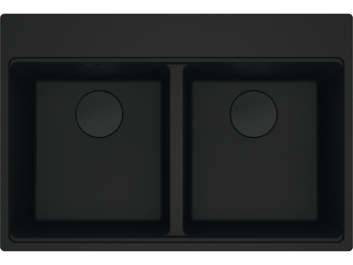 Reece Franke City Fragranite Double Bowl 360mm Bowl + 360mm Bowl Inset Sink Pack Includes Chopping Board And Rollamat Matte Black