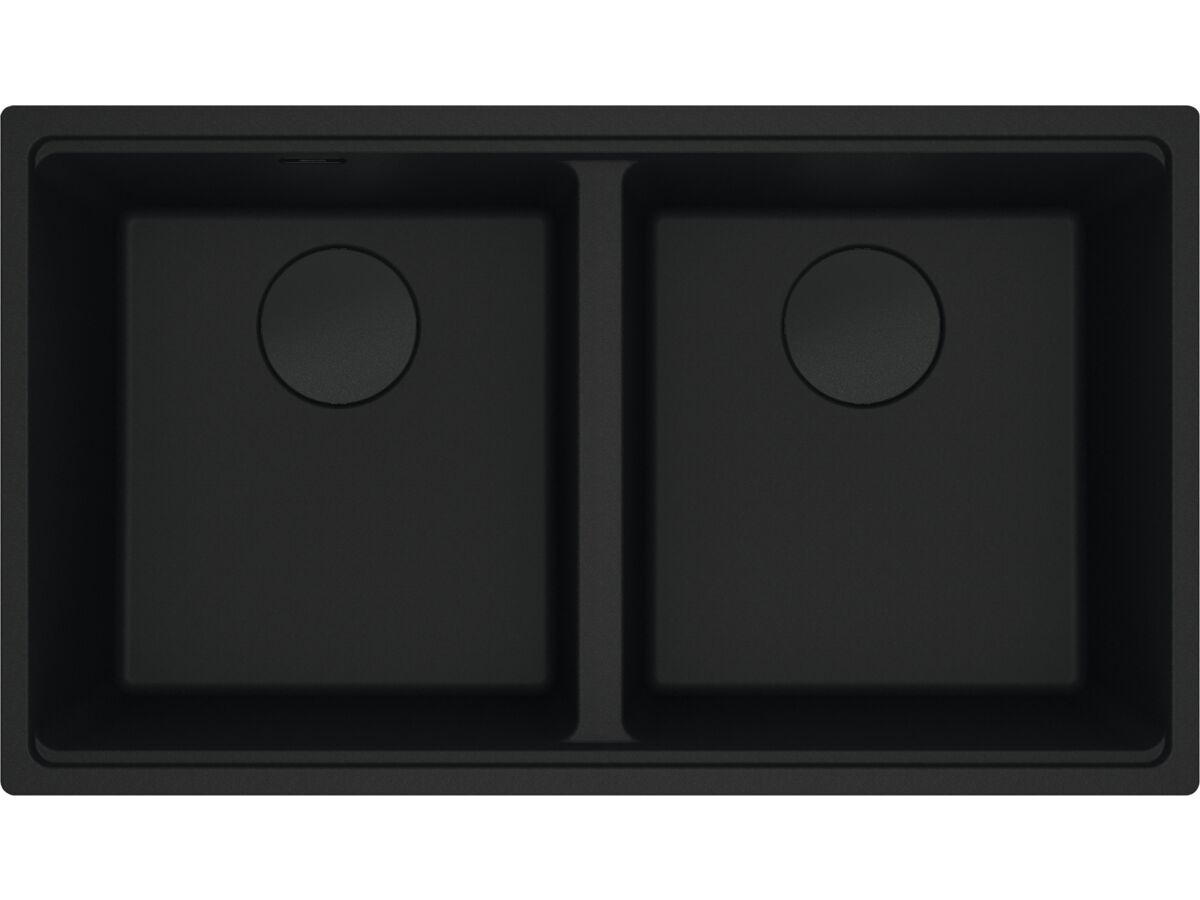 reece Franke City Fragranite Double Bowl 360mm Bowl + 360mm Bowl Undermount Sink Matte Black