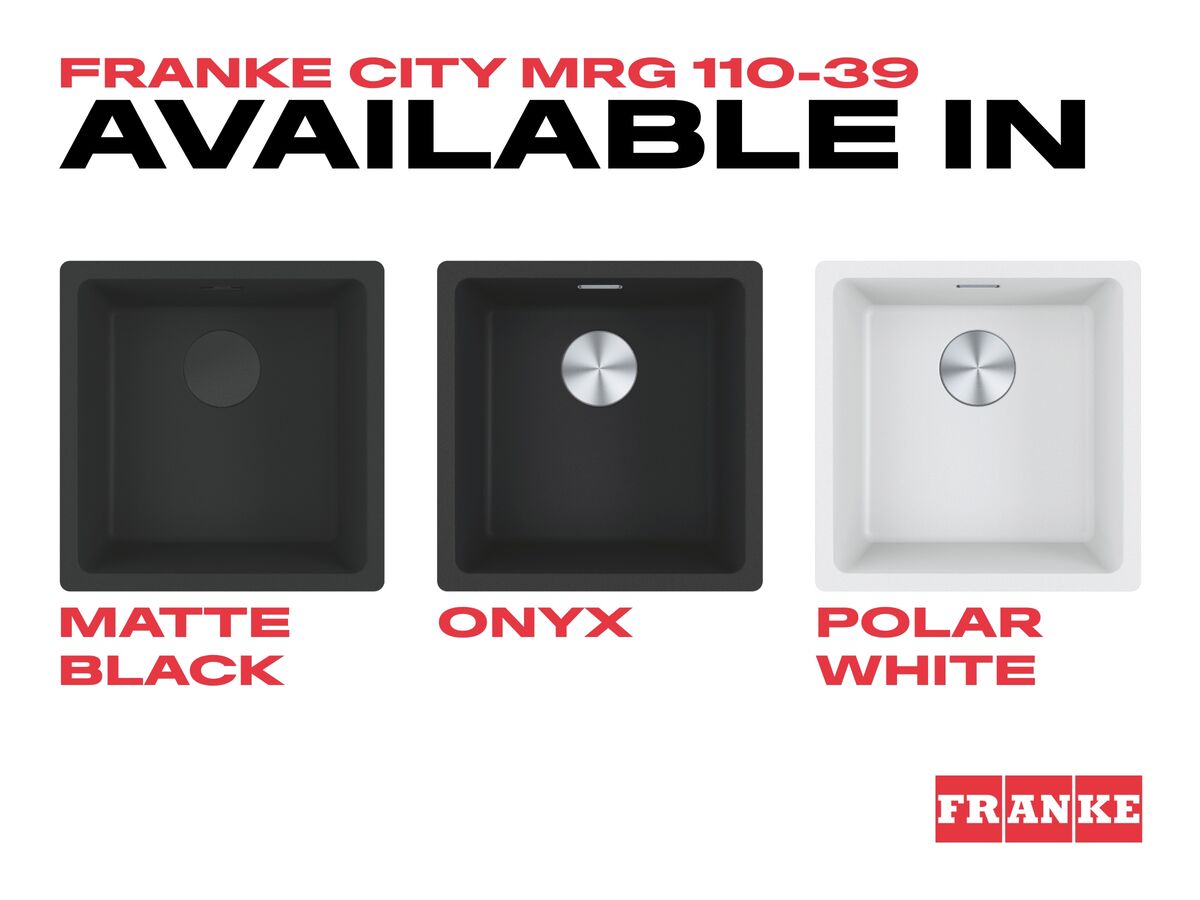 Reece Franke City Fragranite Single Bowl 390mm Undermount Sink Onyx