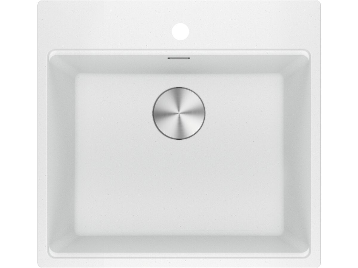 reece Franke City Fragranite Single Bowl 510mm Inset Sink with Tap Ledge Polar White