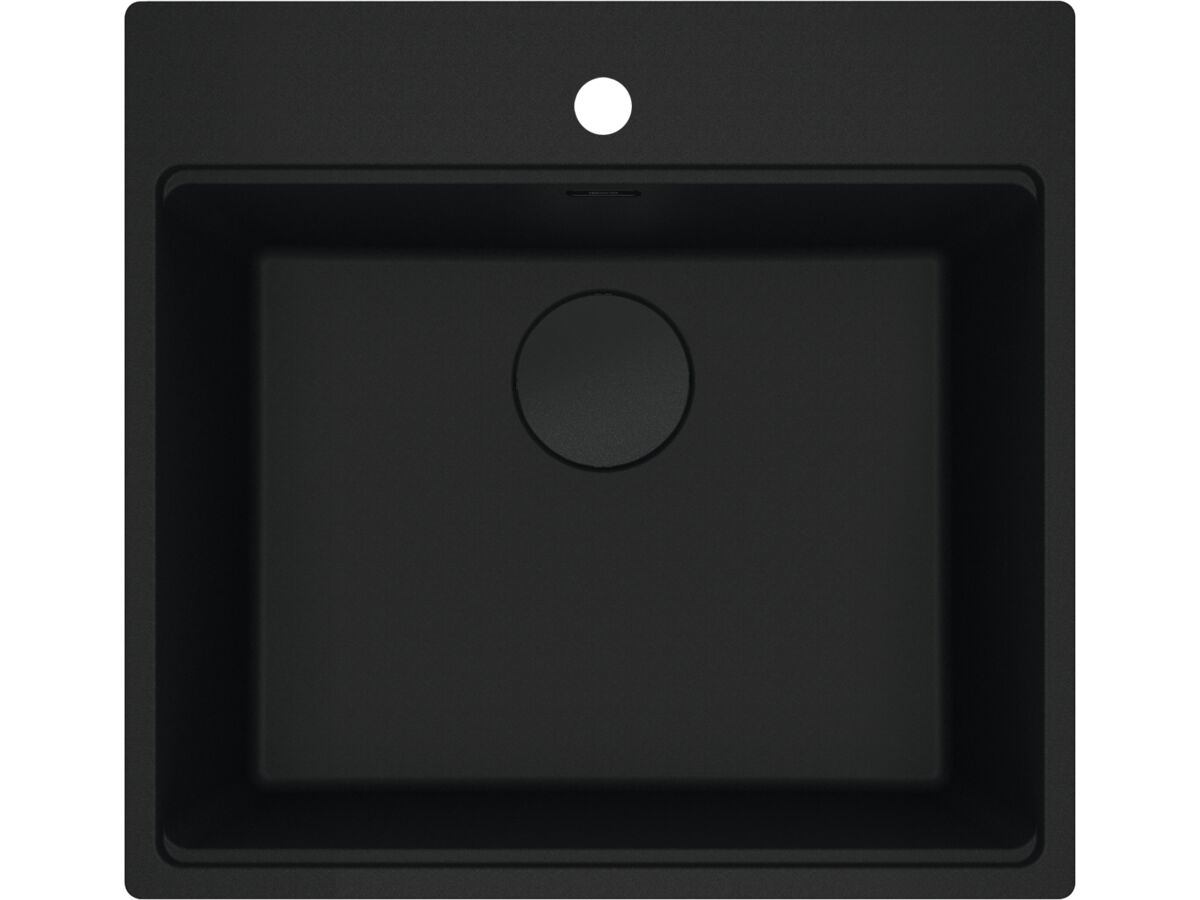 reece Franke City Fragranite Single Bowl 510mm Inset Sink with Tap Ledge Matte Black
