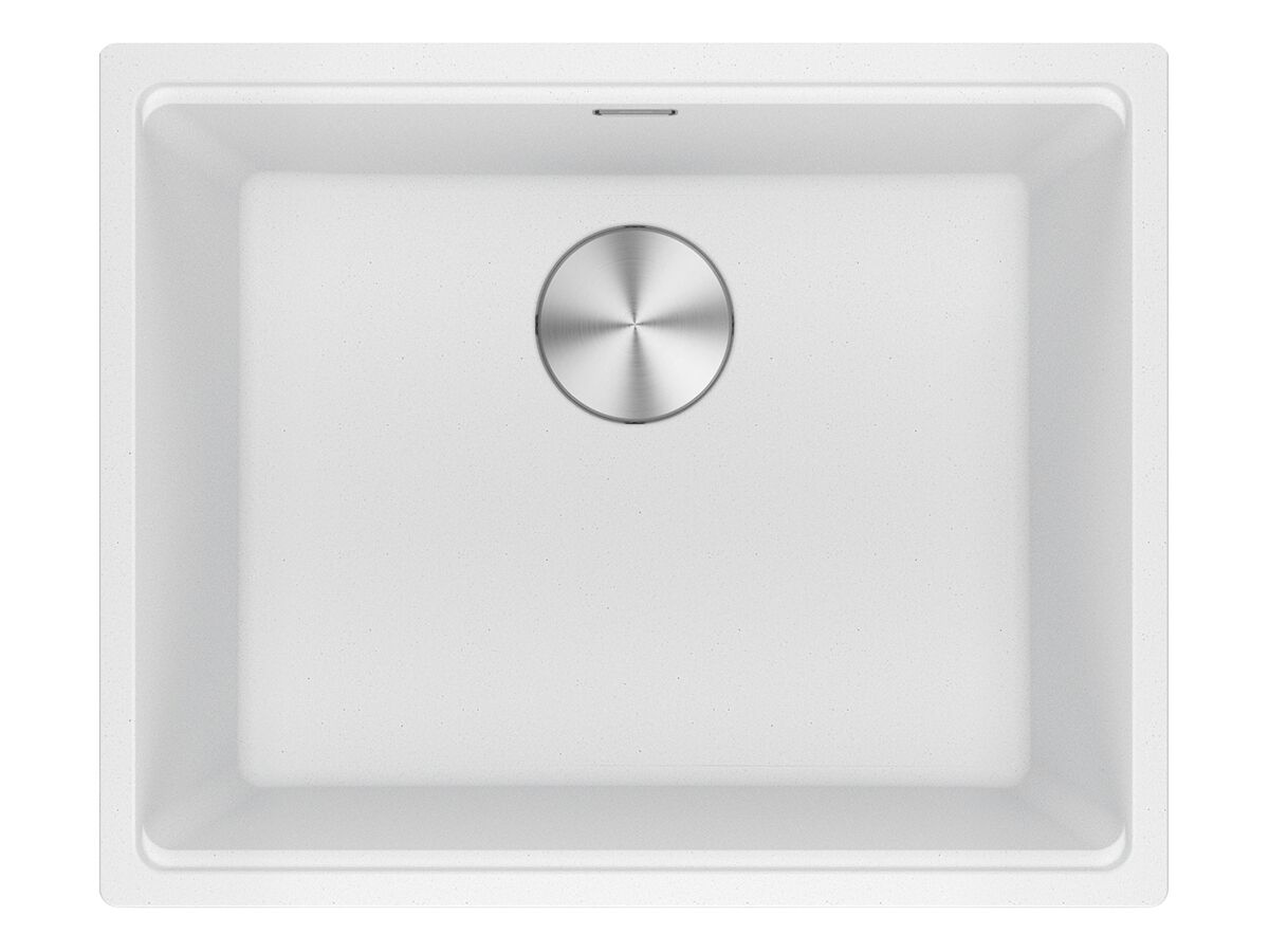 reece Franke City Fragranite Single Bowl 510mm Undermount Sink Polar White