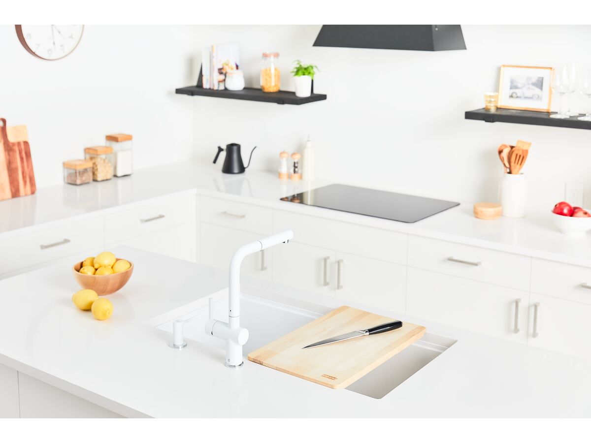 Reece Franke City Fragranite Single Bowl 750mm Undermount Sink Polar White