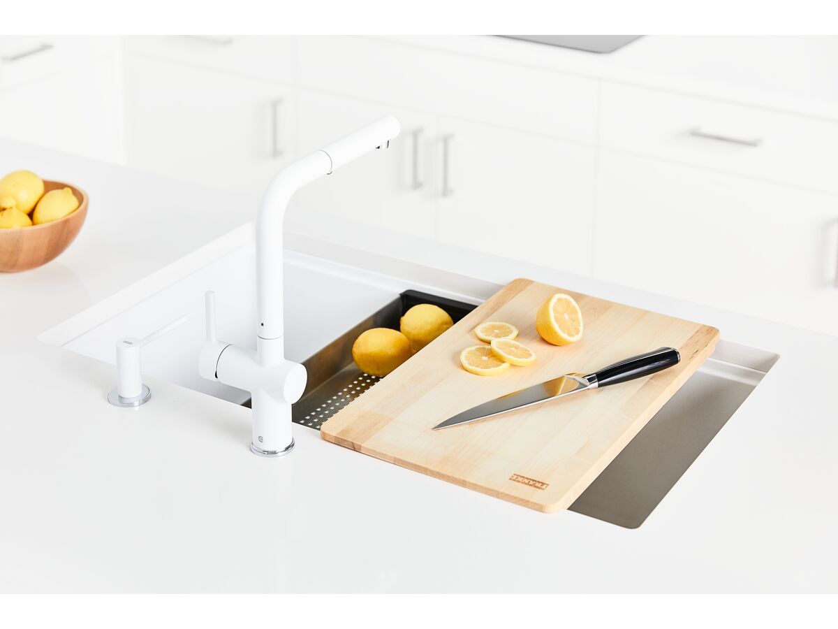 Reece Franke City Fragranite Single Bowl 750mm Undermount Sink Polar White