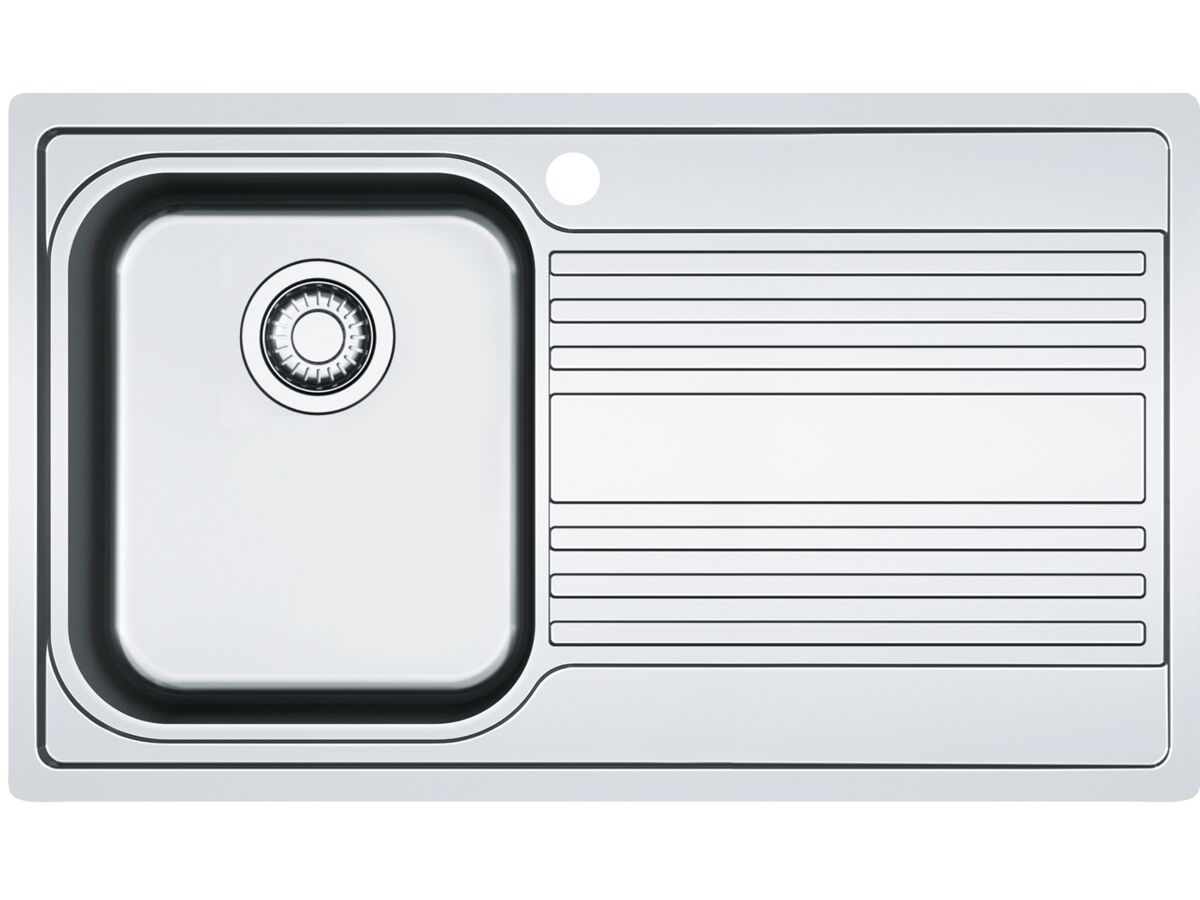 reece Franke Rapid RPX611-86 Single Bowl Inset Sink Only Left Hand Bowl-Right Hand Drain Stainless Steel