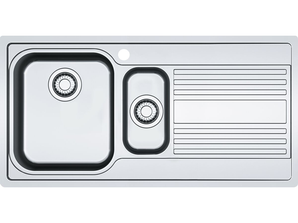 reece Franke Rapid RPX651 1 1/3 Bowl Inset Sink Only Left Hand Bowl Stainless Steel