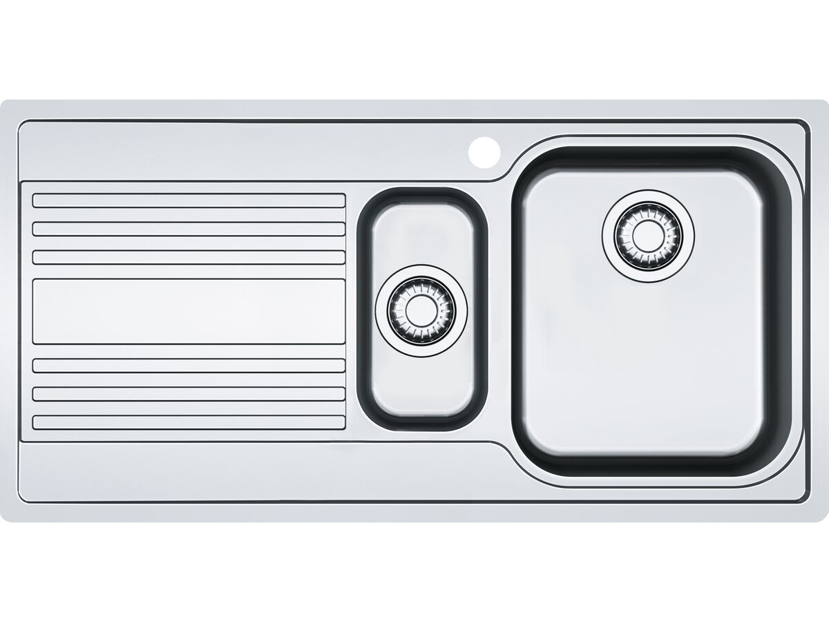 reece Franke Rapid RPX651 1 1/3 Bowl Inset Sink Only Right Hand Bowl-Left Hand Drain Stainless Steel