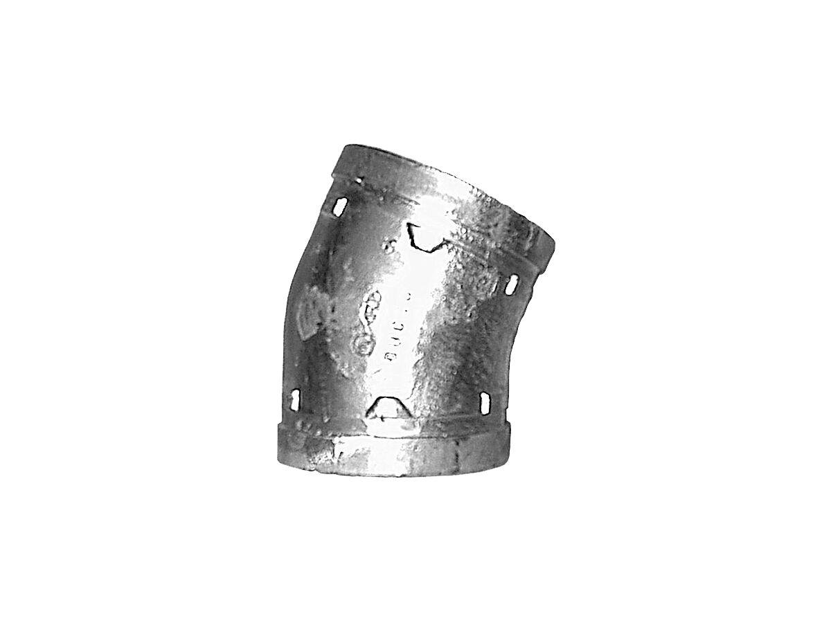 reece Galvanised Roll Groove Elbow 22.5 Degrees 125mm (114)