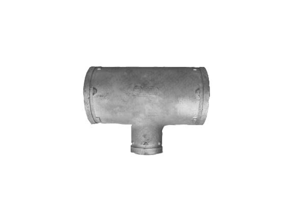 reece Galvanised Roll Groove Reducing Tee 150mm x 150mm x 80mm (165x165x88)