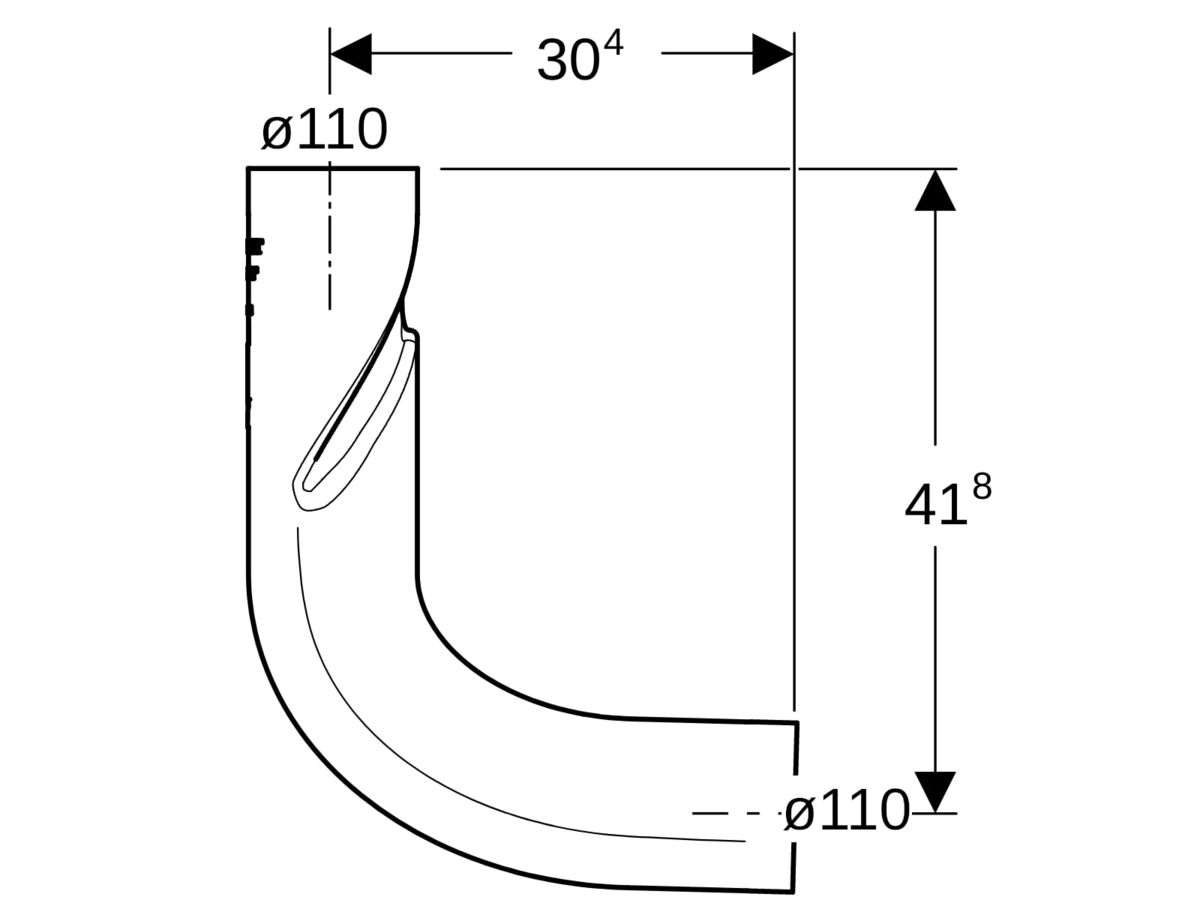 Reece Geberit HDPE Supertube Bottom Turn Bend 90 Degree