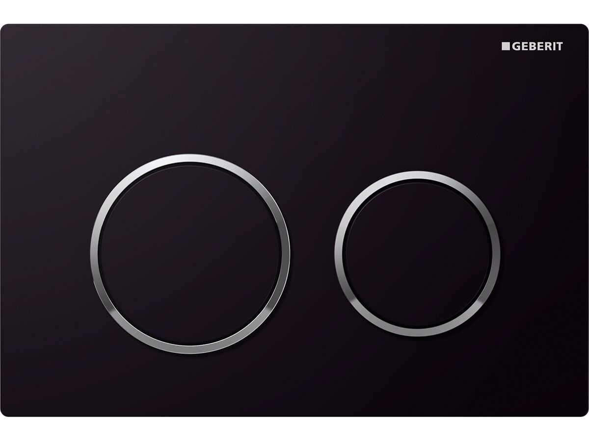 reece Geberit Omega 20 Dual Flush Button Black/ Chrome/ Black