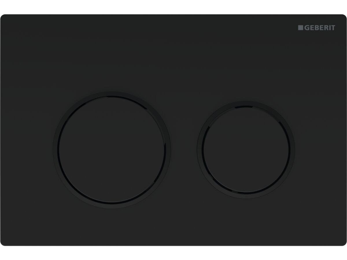 reece Geberit Omega 20 Dual Flush Button Black/Matte Black/Black