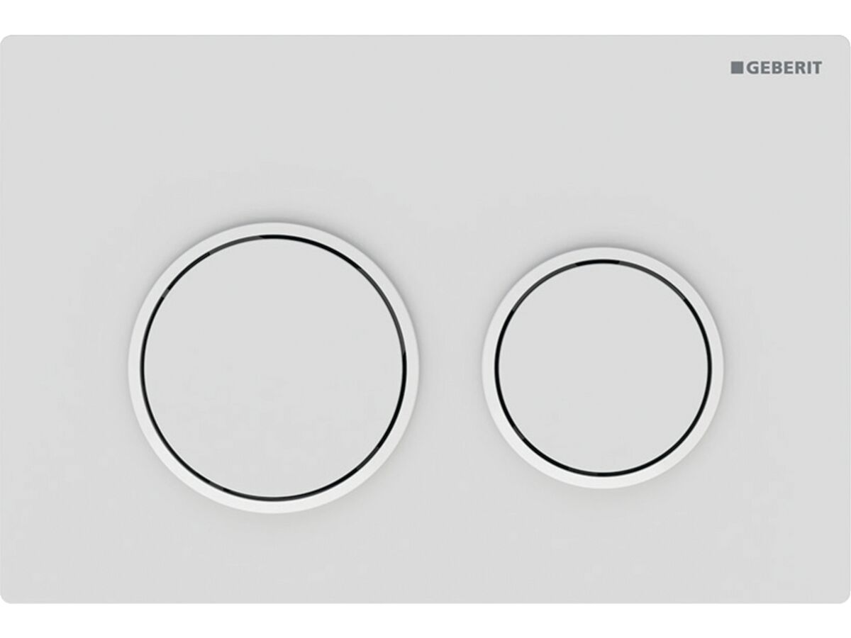 reece Geberit Omega 20 Dual Flush Button Matte White/White/Matte White Easy Clean Coating