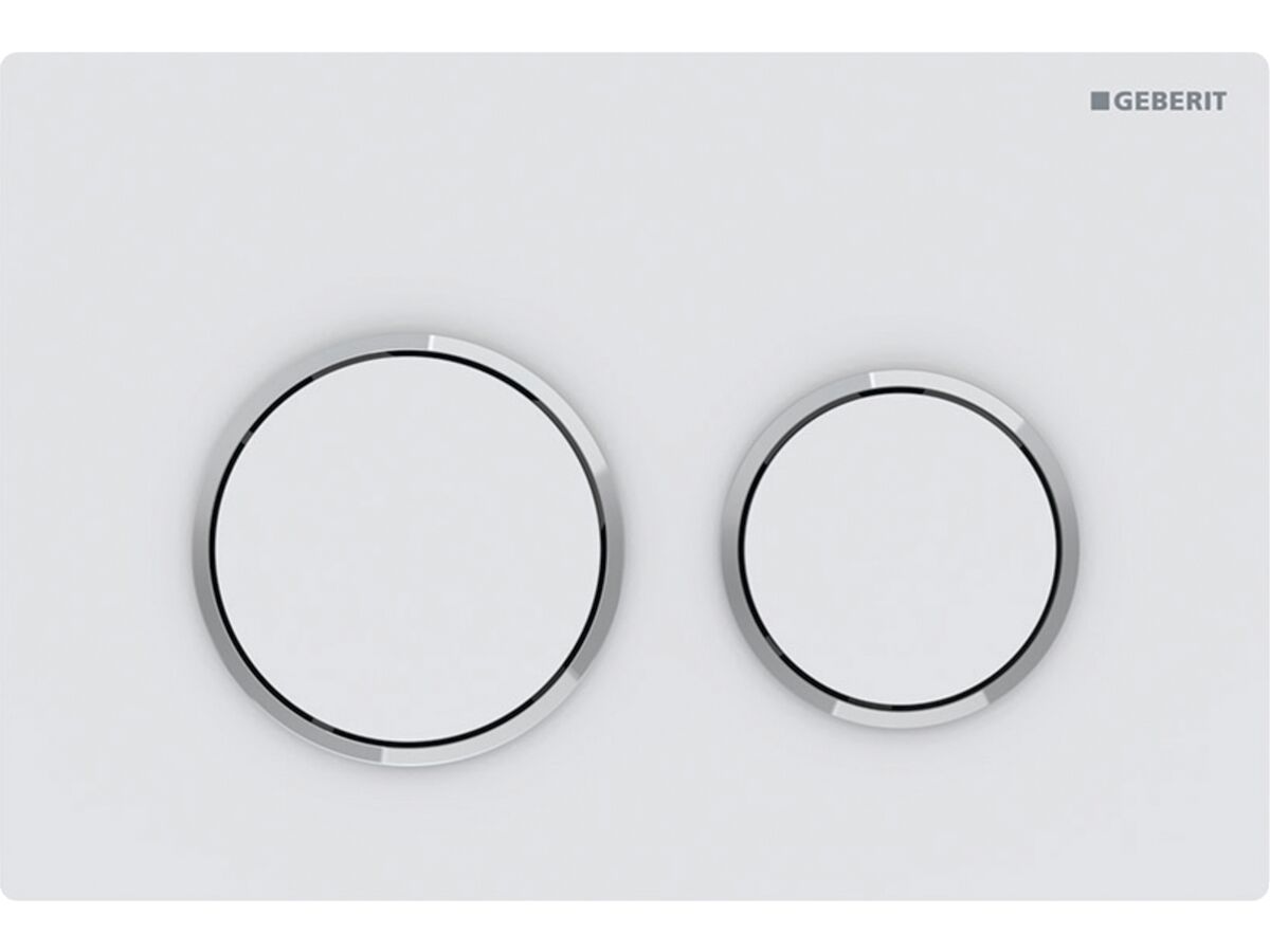 reece Geberit Omega 20 Dual Flush Button White/Chrome/White Easy Clean Coating