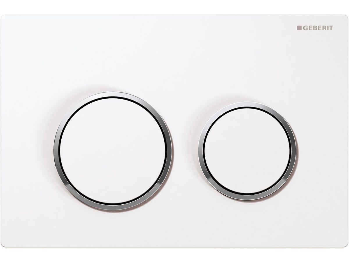 reece Geberit Omega 20 Dual Flush Button White/Chrome/White reece Geberit Omega 20 Dual Flush Button White/Chrome/White