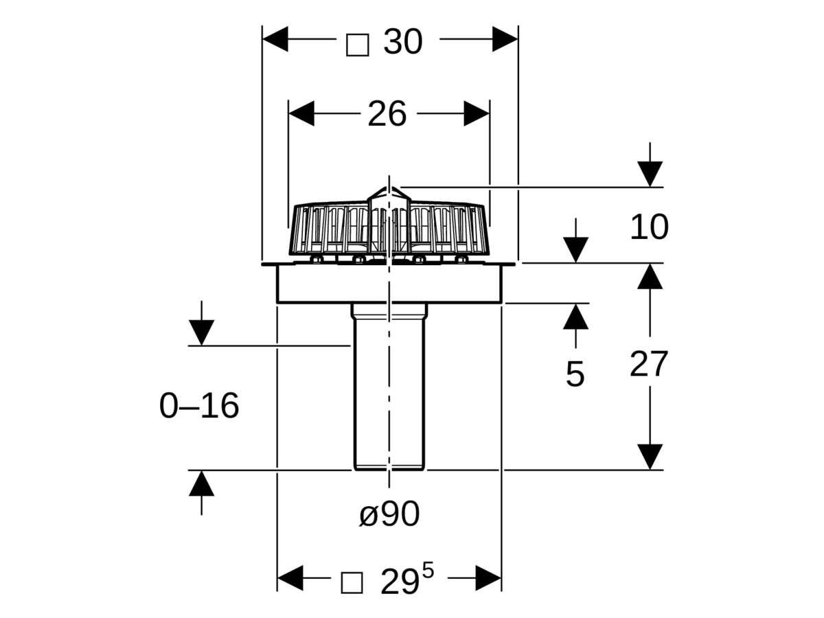 Reece Geberit Pluvia-1 Outlet 25l/s With Clamp Flange