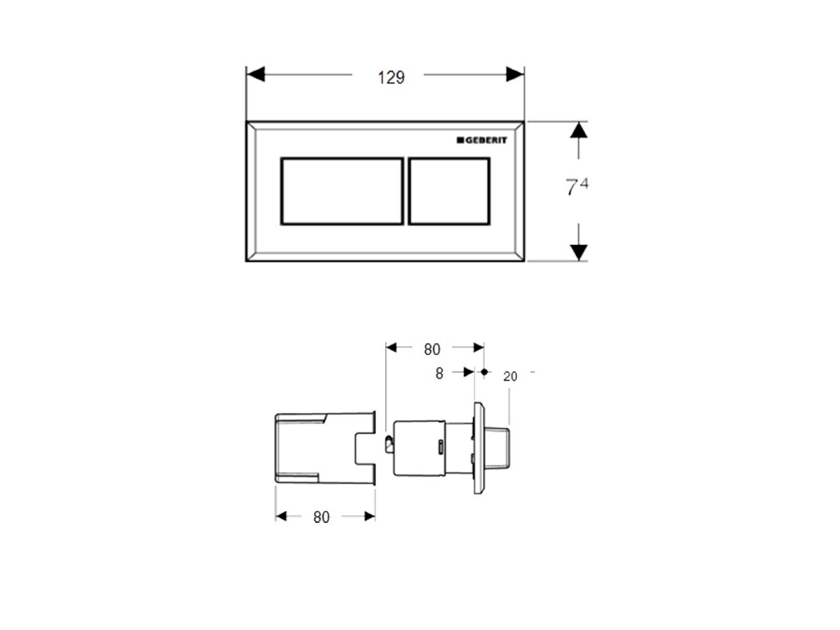 Reece Geberit Sigma Raised Height Pneumatic Remote Dual Flush Chrome