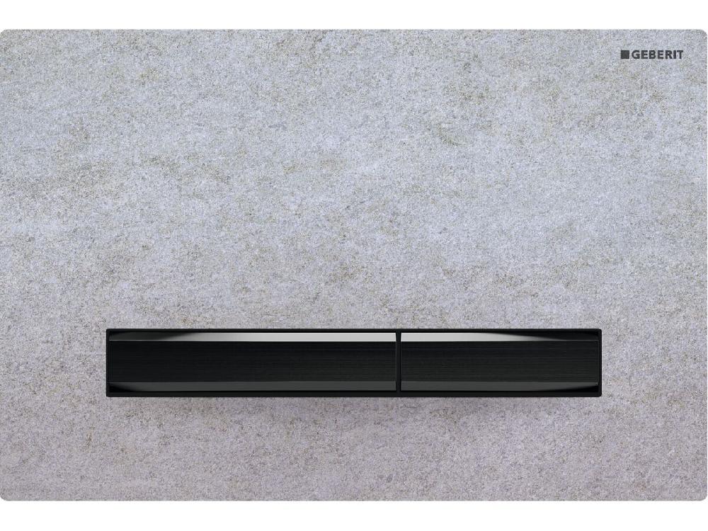 reece Geberit Sigma50 Dual Flush Button Concrete Look/Black Chrome
