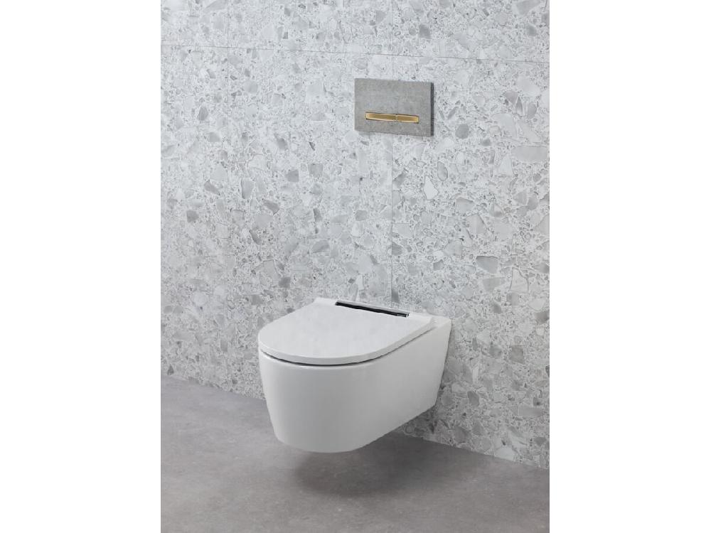 Reece Geberit Sigma50 Dual Flush Button Concrete Look/Brass