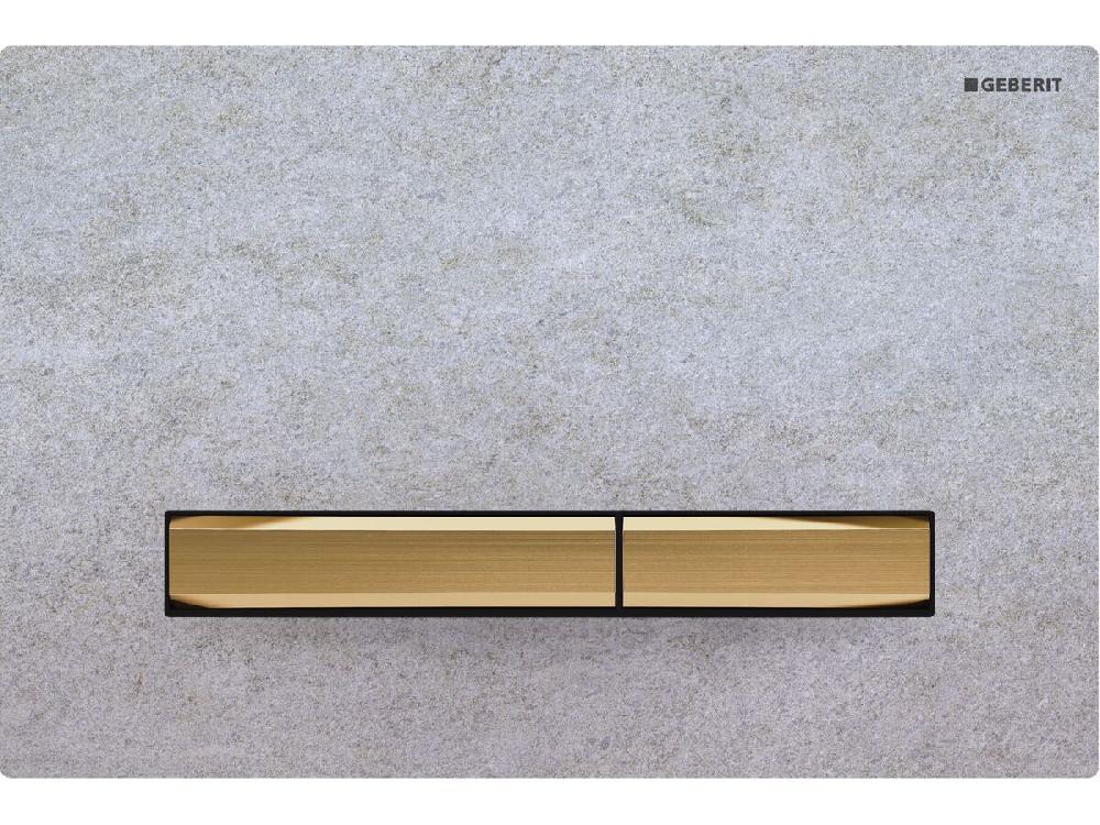 reece Geberit Sigma50 Dual Flush Button Concrete Look/Brass