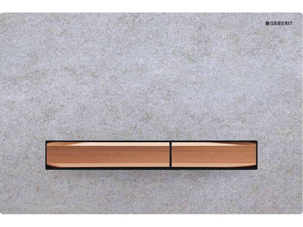 reece Geberit Sigma50 Dual Flush Button Concrete Look/Red Gold