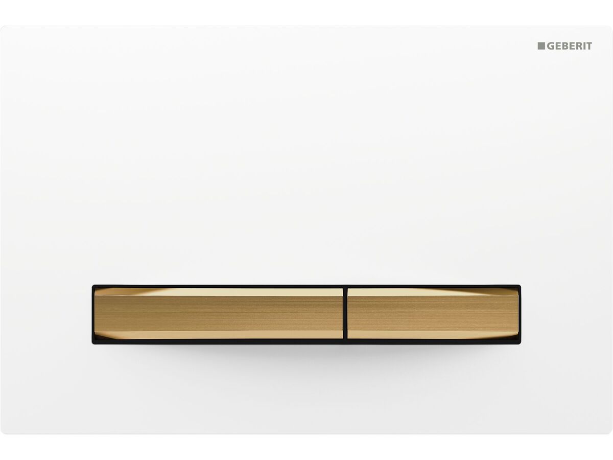 reece Geberit Sigma50 Dual Flush Button White/Brass reece Geberit Sigma50 Dual Flush Button White/Brass