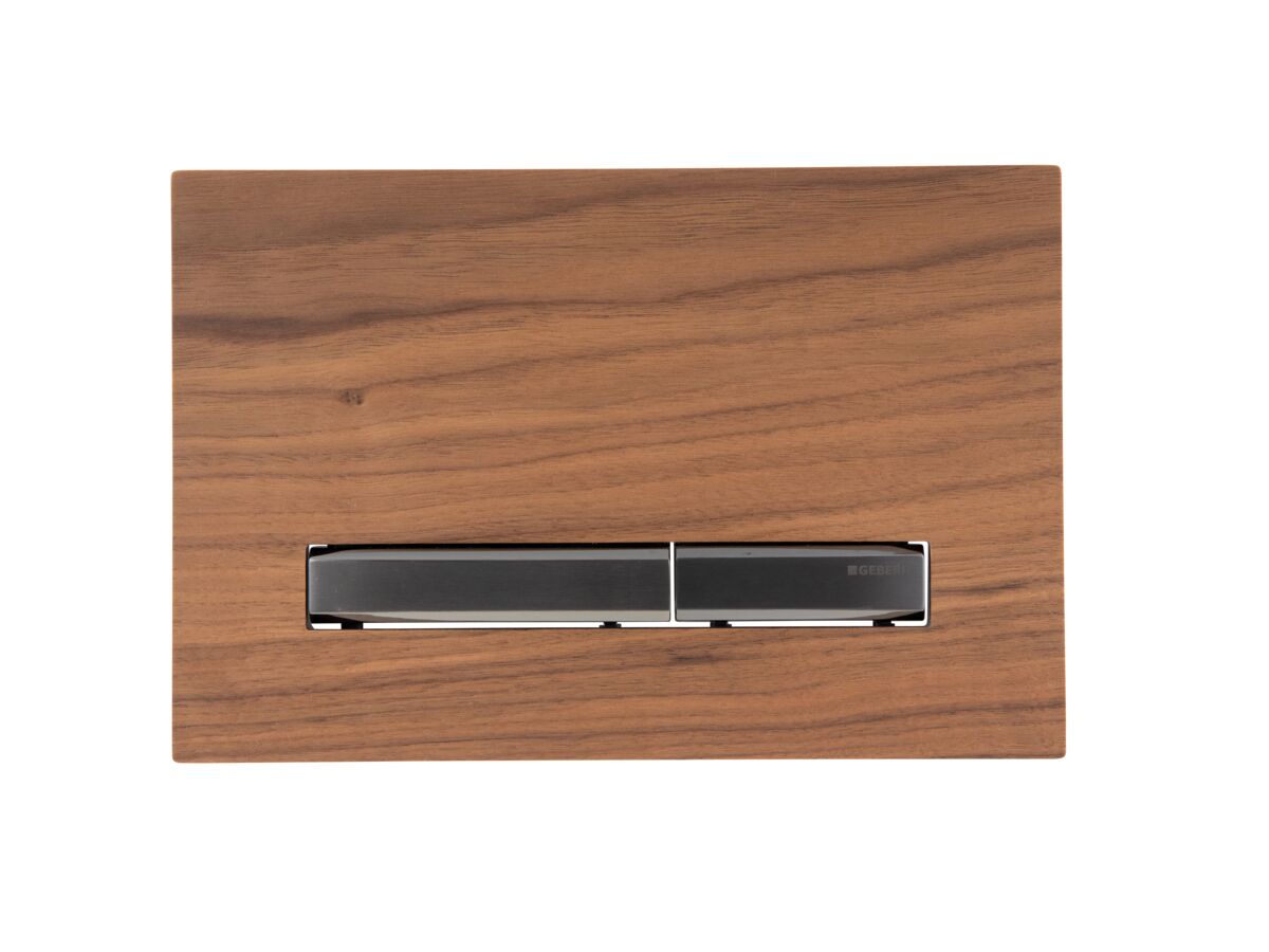 reece Geberit Sigma50 Dual Flush Button Wood/Black Chrome