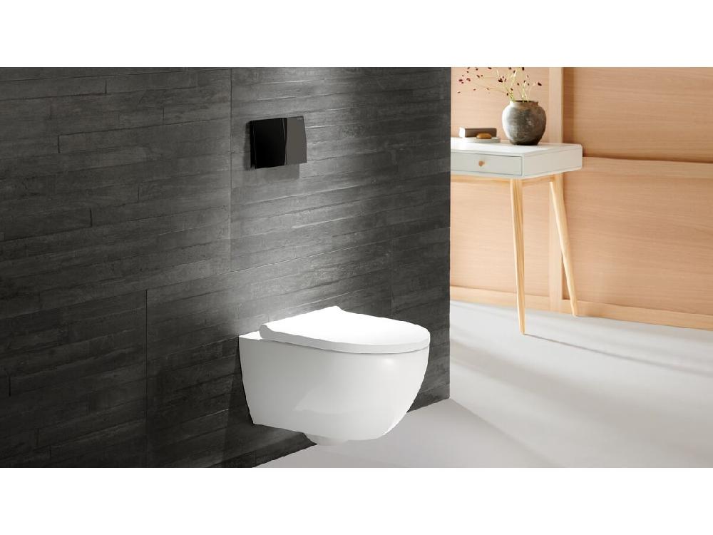 Reece Geberit Sigma70 Dual Flush Button Black Glass