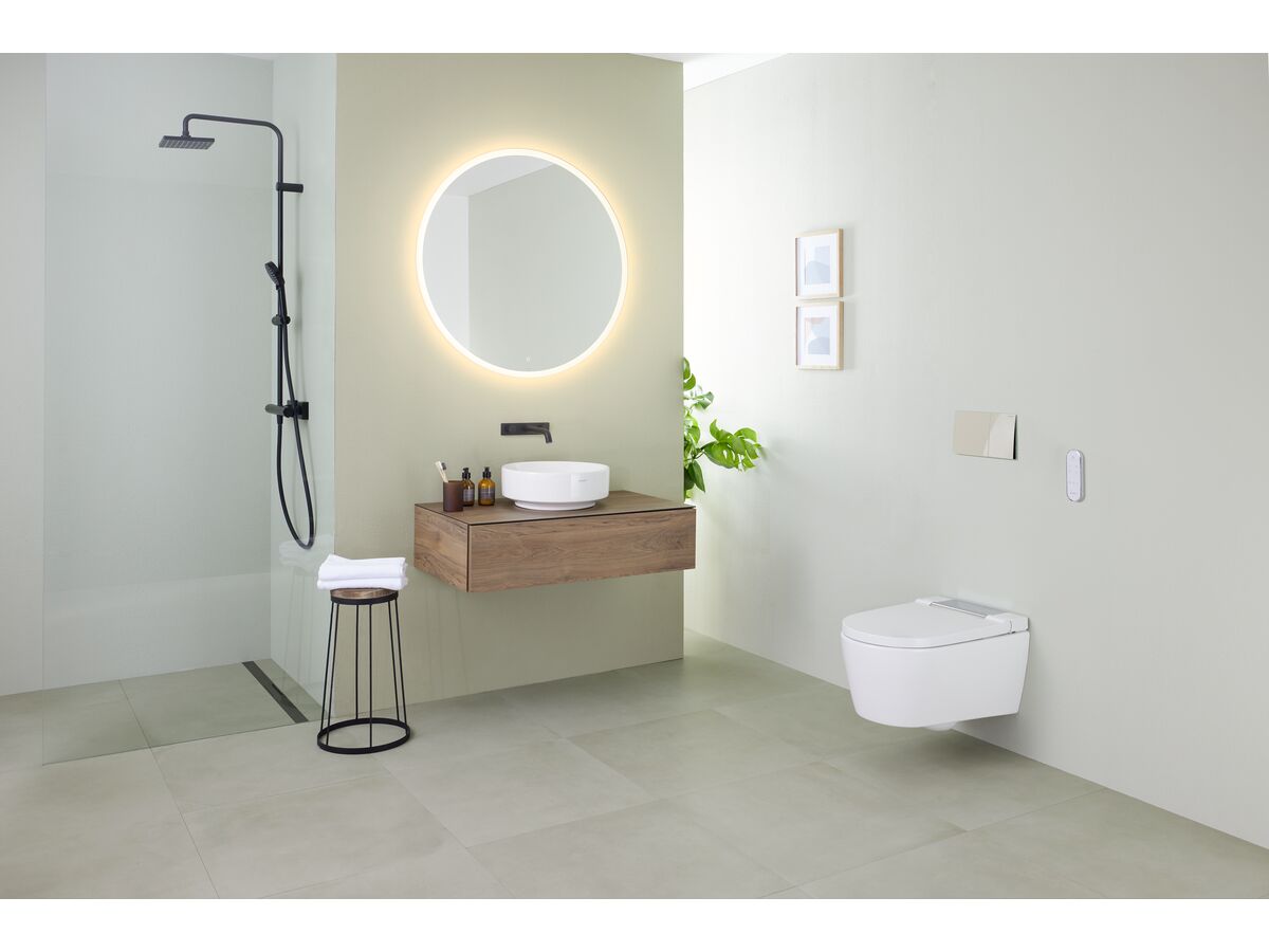 Reece Geberit Sigma70 Dual Flush Button Sand Grey Glass
