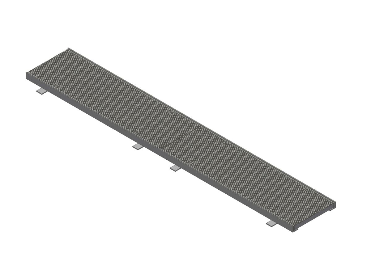 reece GMS Boltdown Heel Guard Trench Grate & Frame Class B Clear Opening 240mm x 2mtr