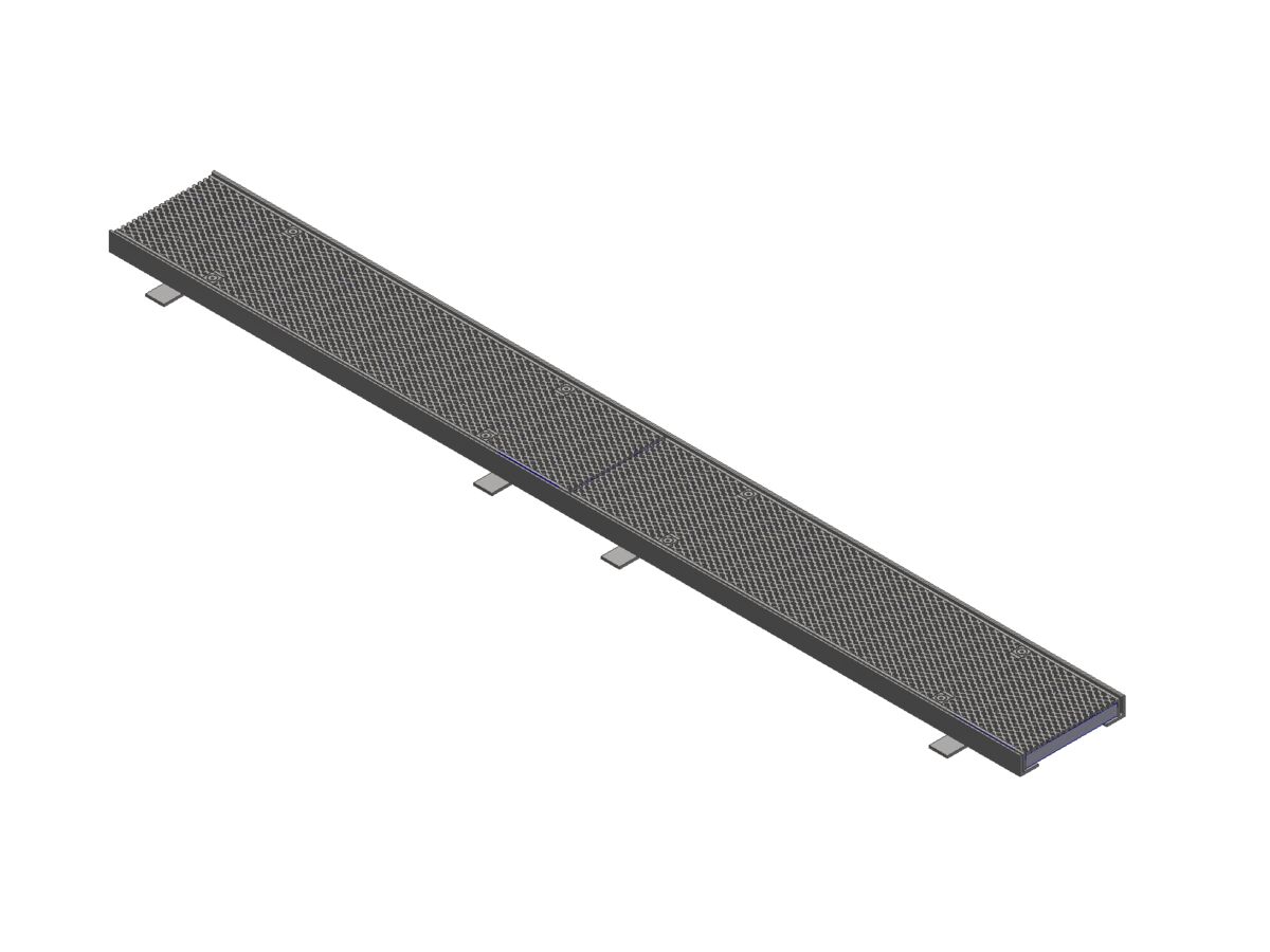 reece GMS Boltdown Heel Guard Trench Grate & Frame Class B Clear Opening 150mm x 2mtr