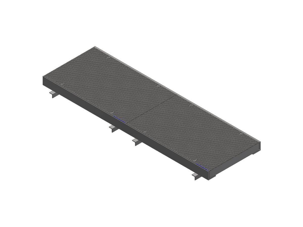 reece GMS Boltdown Heel Guard Trench Grate & Frame Class D Clear Opening 450mm x 2mtr