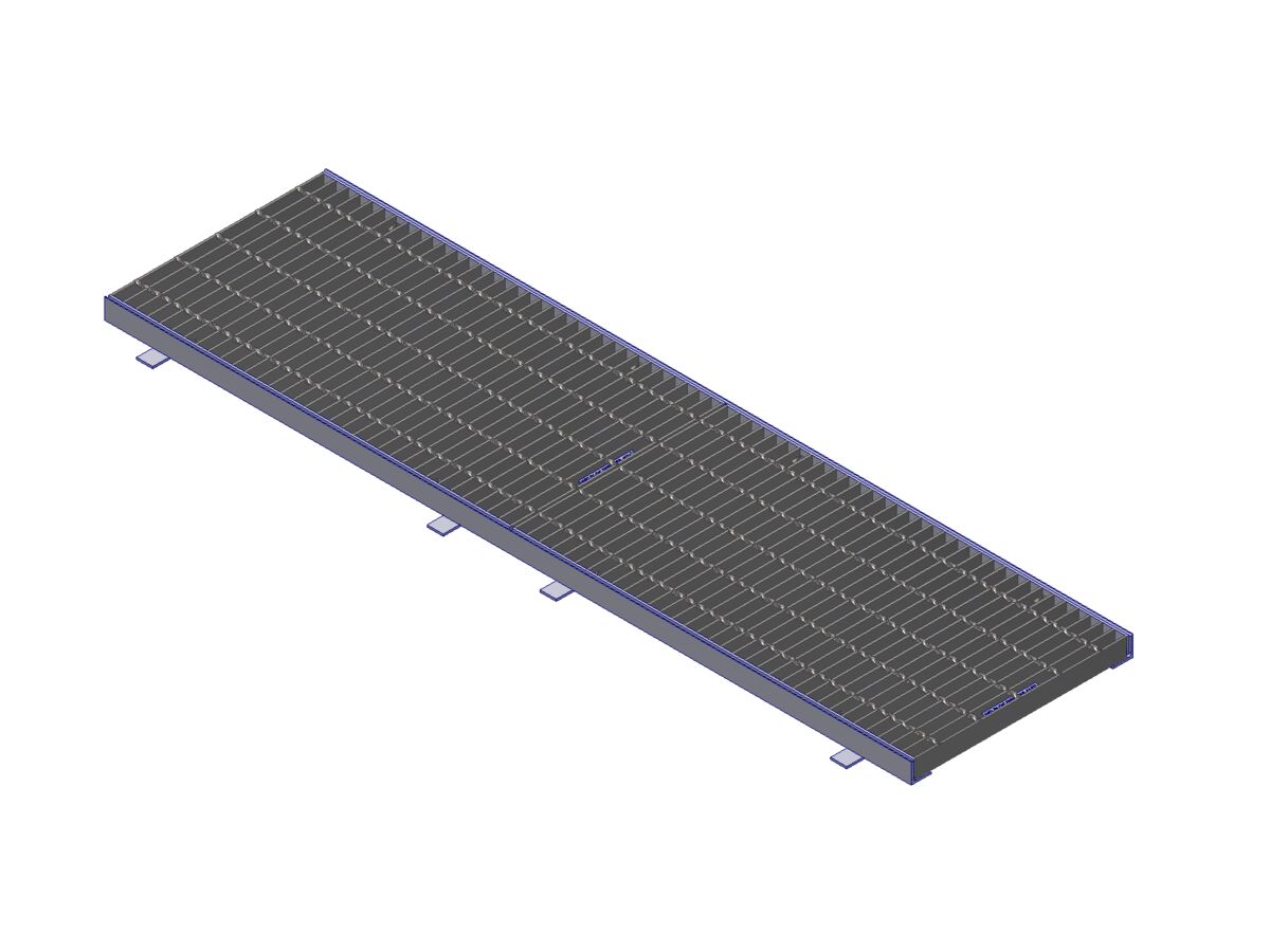 reece GMS Boltdown Trench Grate & Frame Class B Clear Opening 450mm x 2mtr