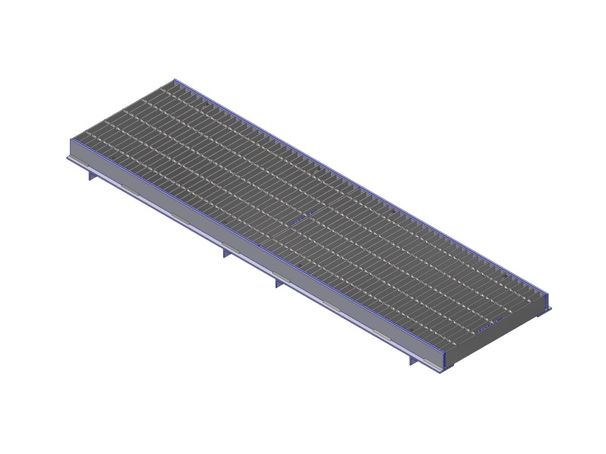 reece GMS Boltdown Trench Grate & Frame Class D Clear Opening 450mm x 2mtr