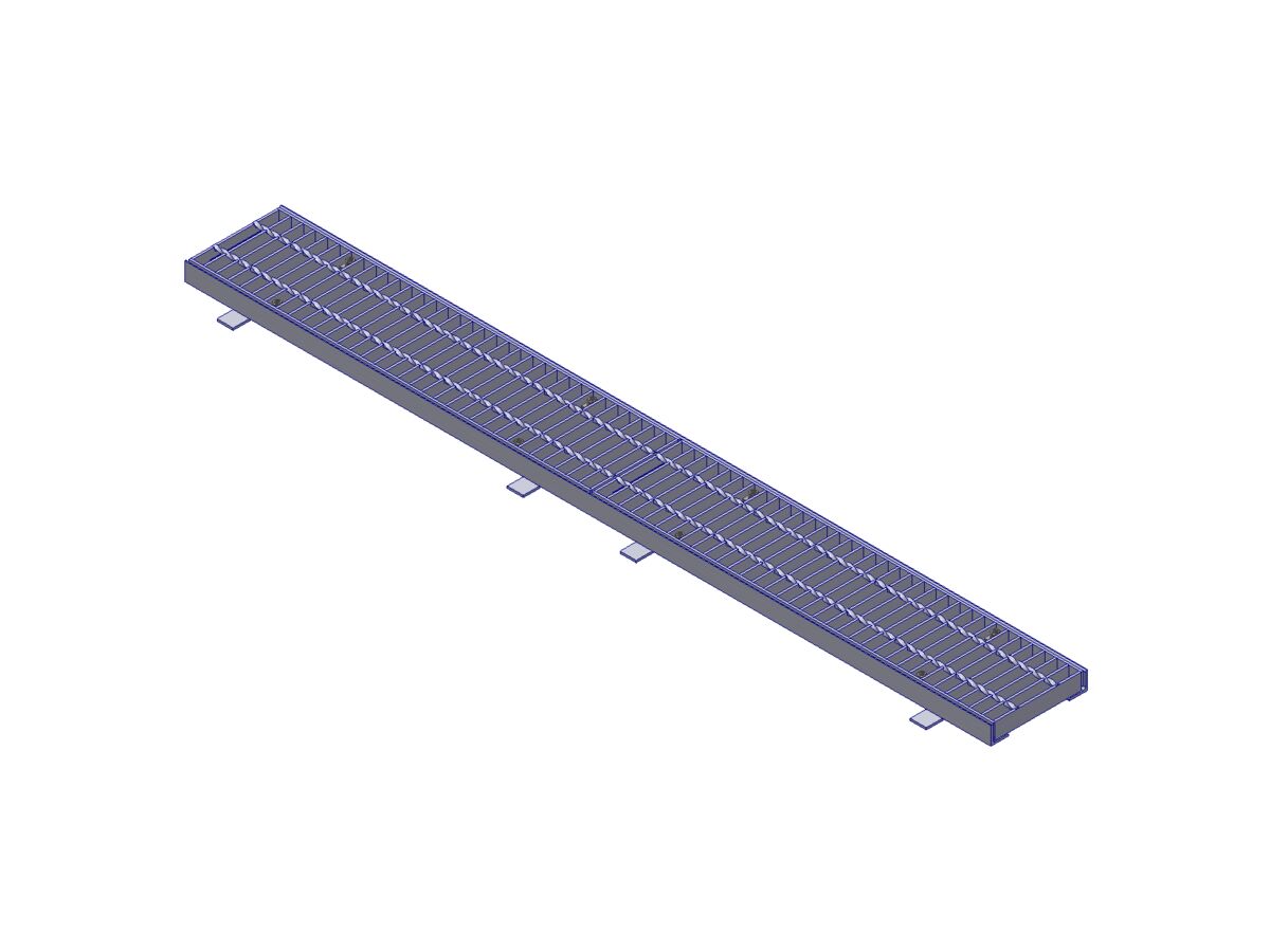 reece GMS Boltdown Trench Grate & Frame Class D Clear Opening 150mm x 2mtr