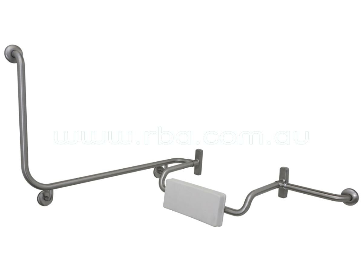 reece Grab Rail Right Hand with Poly Backrest 90 Degrees Stainless Steel