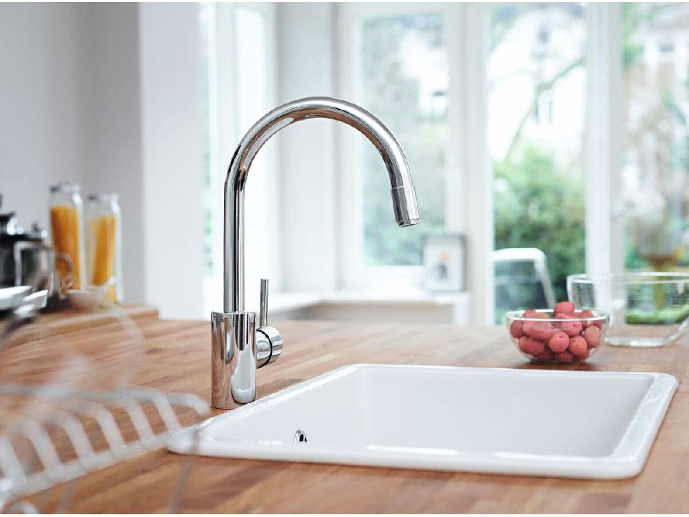 Reece GROHE Concetto Gooseneck Pull Out Sink Mixer Tap Chrome (5 Star) Lead Free