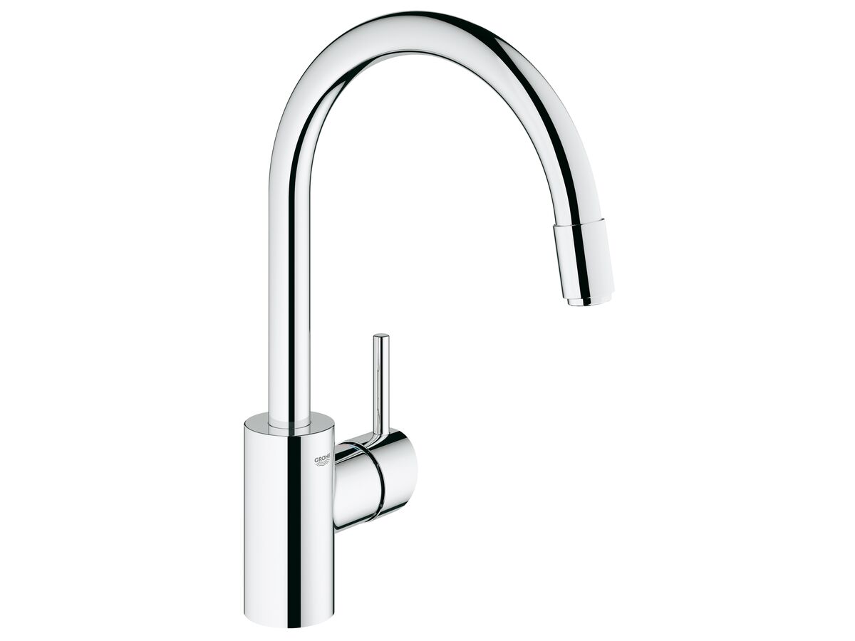 reece GROHE Concetto Gooseneck Pull Out Sink Mixer Tap Chrome (5 Star) Lead Free