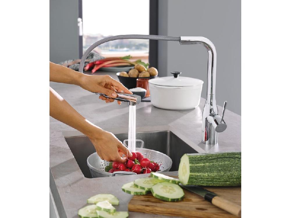 Reece GROHE Essence New Pull Out Sink Mixer Tap With Dual Spray Chrome (6 Star)